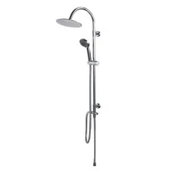 Cheapest ✔️ Plumbob Chrome Dual Outlet Shower Fixed Head And Hosed Shower Head 353837 😍