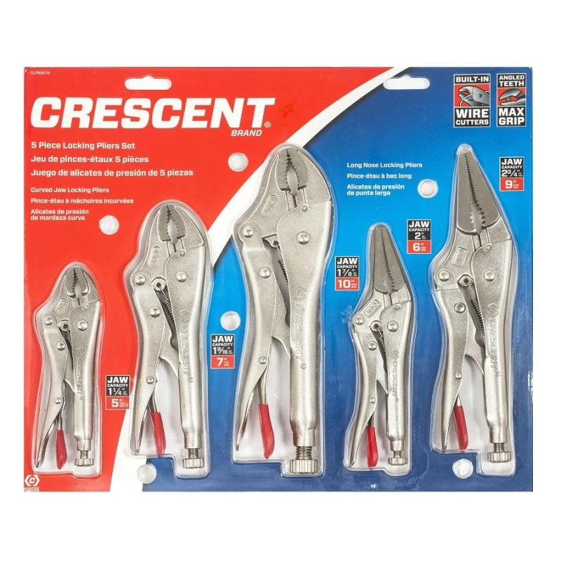 Budget 🌟 Crescent Locking Plier Long Nose And Curved Jaw 5pc Set CLP5SETN 🎁 4 Budget 🌟 Crescent Locking Plier Long Nose And Curved Jaw 5pc Set CLP5SETN 🎁 - Image 2