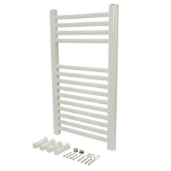 Discount 👍 Plumbob Towel Radiator White Central Heating Or Electric 563951 ❤️