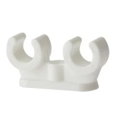 Deals ⌛ Forgefix Pipe Clip 22mm Snap In Open Lock Double Bracket 50pk 😍